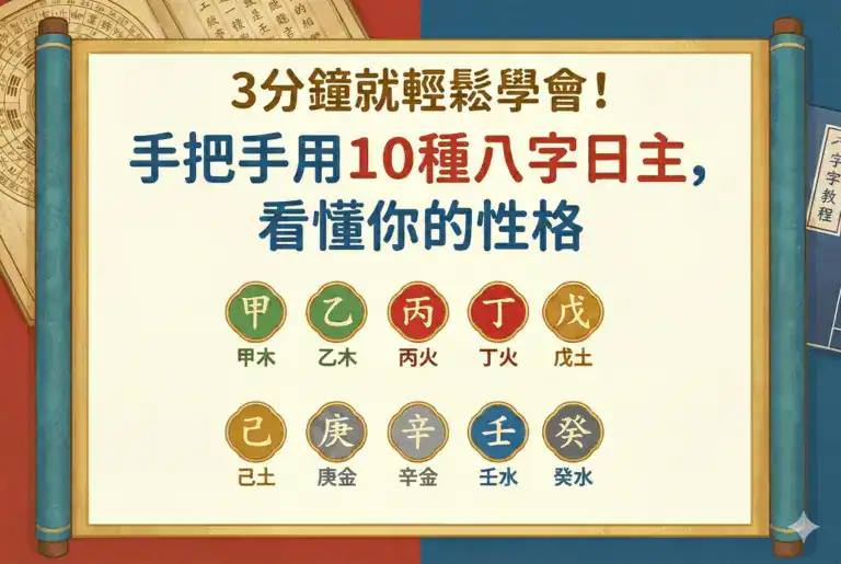 3分鐘就輕鬆學會！手把手用10種八字日主，看懂你的性格