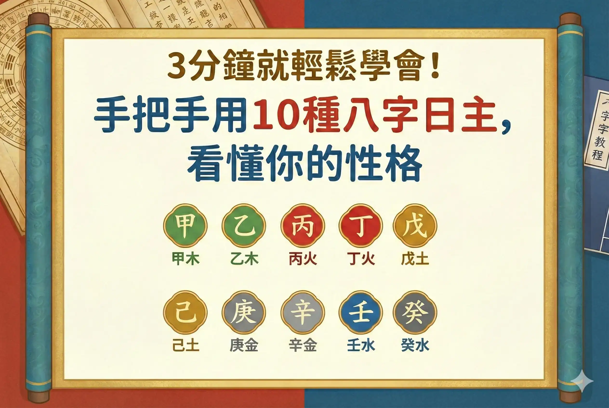 3分鐘就輕鬆學會！手把手用10種八字日主，看懂你的性格